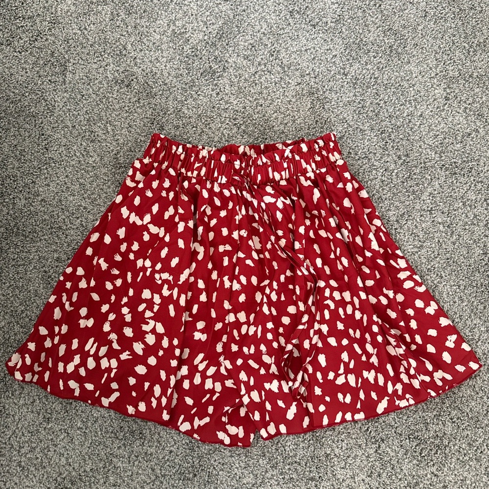 Printed Skort with White Abstract Spots